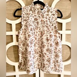 ANN TAYLOR, “Whimsy Floral Sleeveless Blouse” - SZ-S *LIKE NEW!